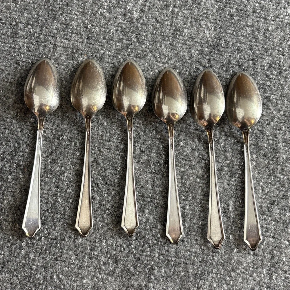 Towle Virginia Carvel Sterling Silver 6 Teaspoons Pat 1919 Monogram H Set